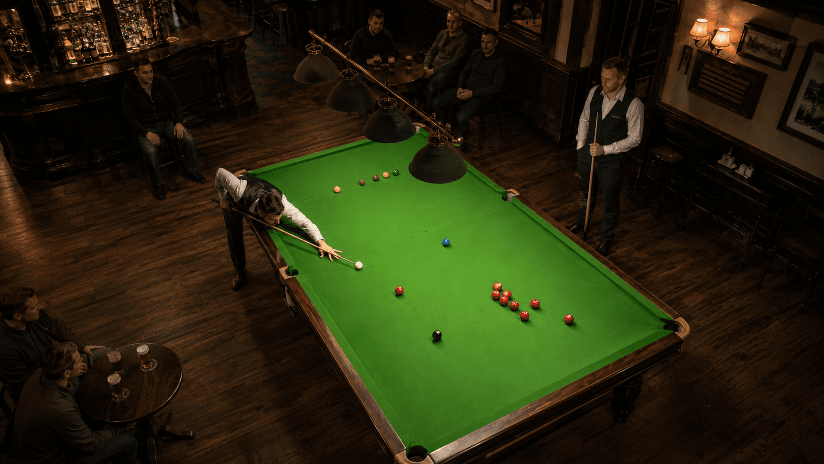 Snooker match in progress